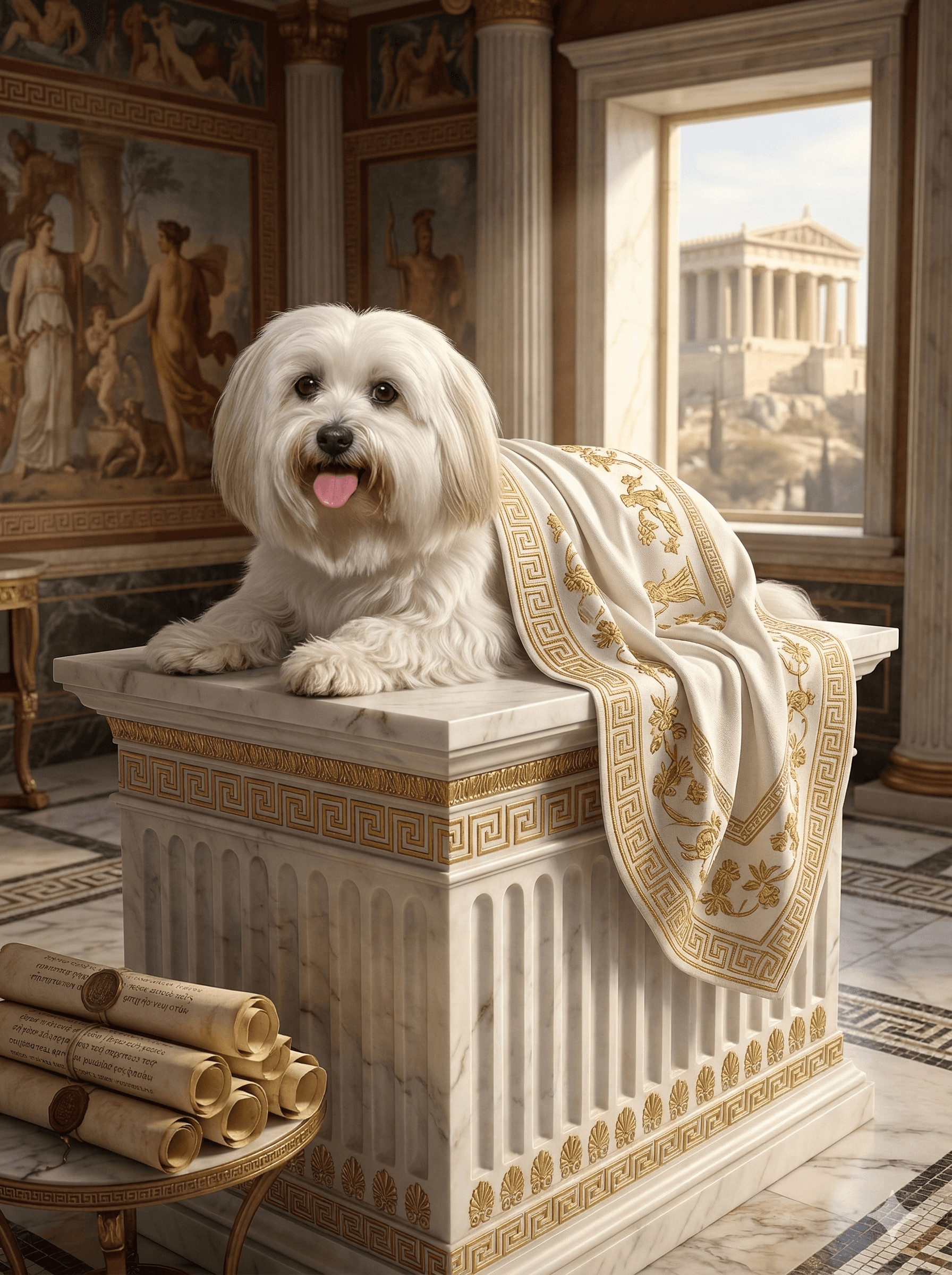 Retrato de Nikos em estilo Olímpico